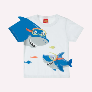 Camiseta Infantil Menino Tubarão Kyly