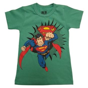 Camiseta Verde Infantil Menino Superman