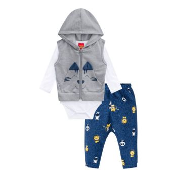 Conjunto Kyly Bebê Menino Inverno com Estampa Friends RN/G - 207072-MESCLA-RN