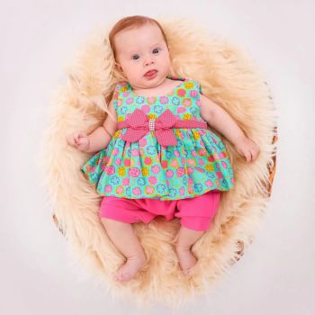 Macacão curto verao feminino para bebê macacão banho de sol - Sapeca Baby